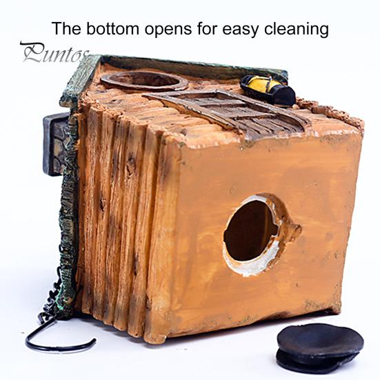 Pastoral Style Bird House Resin Crafts Big Entrance Great Detail Heat Parrot Winter Nest Retention Garden Decoration Large Space Windproof