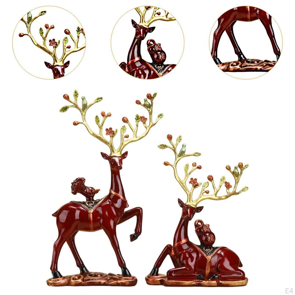 2 Deer Sculptures for Decorative Use In Living Spaces