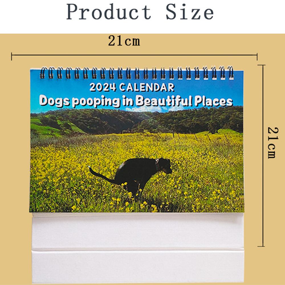 Календарь на 2024 год Собаки какают в красивых местах Юмор Подарок Календарь-прикол