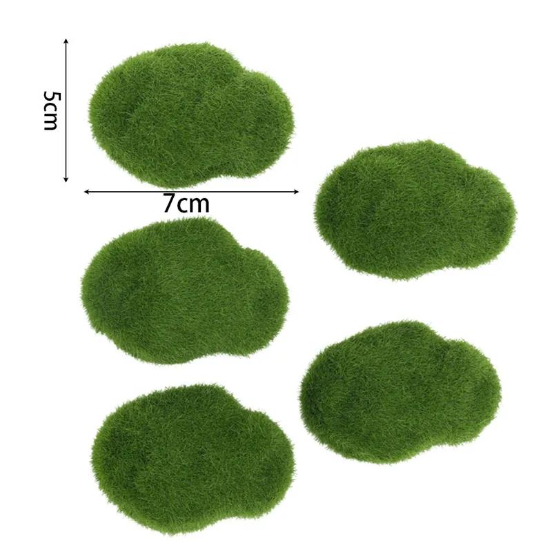 Моделирование камня из мха, искусственный мох, каменный шар, поддельное зеленое растение для домашнего сада, микроландшафтный горшок, украшение для творческих поделок