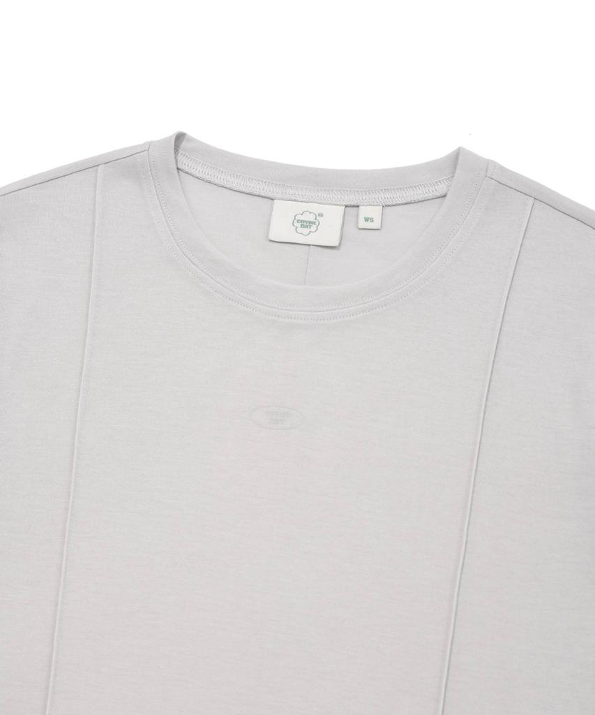 COVERNAT WOMAN Round Neck Slim Long Sleeve Light Gray