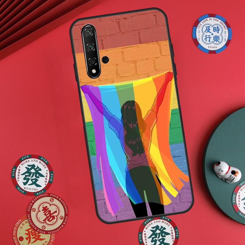 Чехол для Huawei Nova 11i 8i 12i 12s 9 10 SE Y60 Y70 Y90 Y72 Y73 Y61 Y91 P60 Pro P30 P40 Lite - Радужный Прайд ЛГБТ Геи Лесбиянки