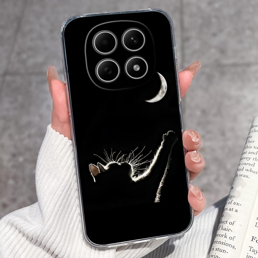 For Redmi Note 15 14 13 Pro Plus 5 5A 4 4X Phone Case Chinese Style Red-Crowned Crane Patterns Transparent TPU Shockproof Casing For Redmi Soft Covers