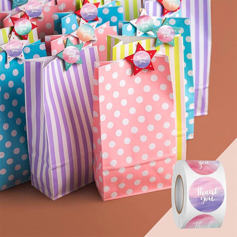Цветные, Градиентные Наклейки Благодарности, Упаковка Подарков, Наклейки для Запечатывания, Декоративные Наклейки, Круглые, Самоклеящиеся Этикетки