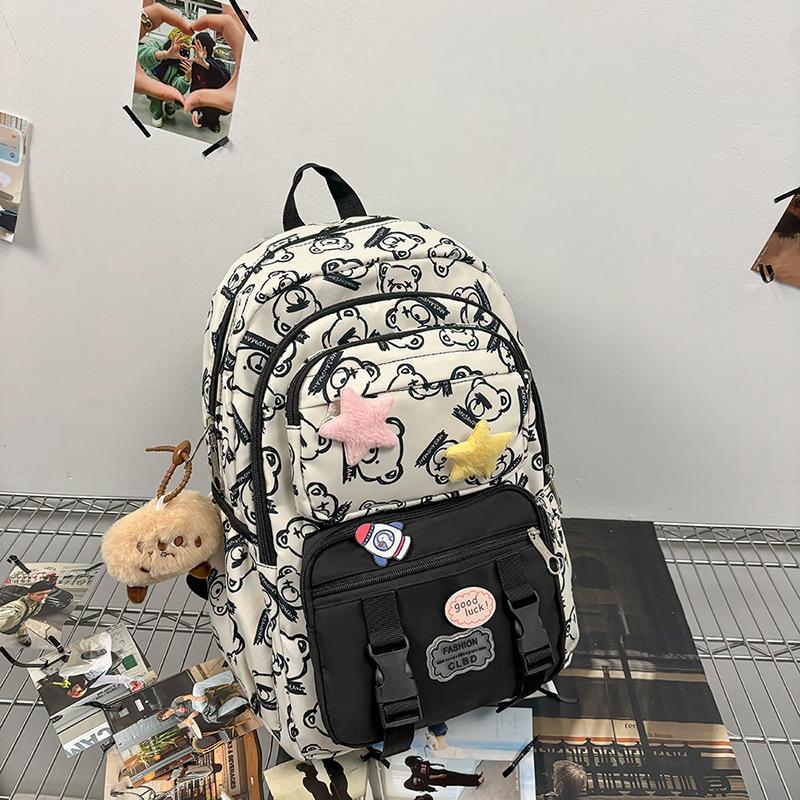 New High-value, Fresh, Sweet and Cute Bear Backpack, Large-capacity Backpack for Junior High School Students