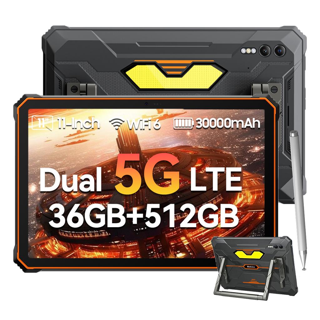 Blackview Active 10 Pro 5G Rugged Tablets Android 14 11 Inch Display 12+24 GB RAM 256/512GB ROM Tablet PC 30000mAh