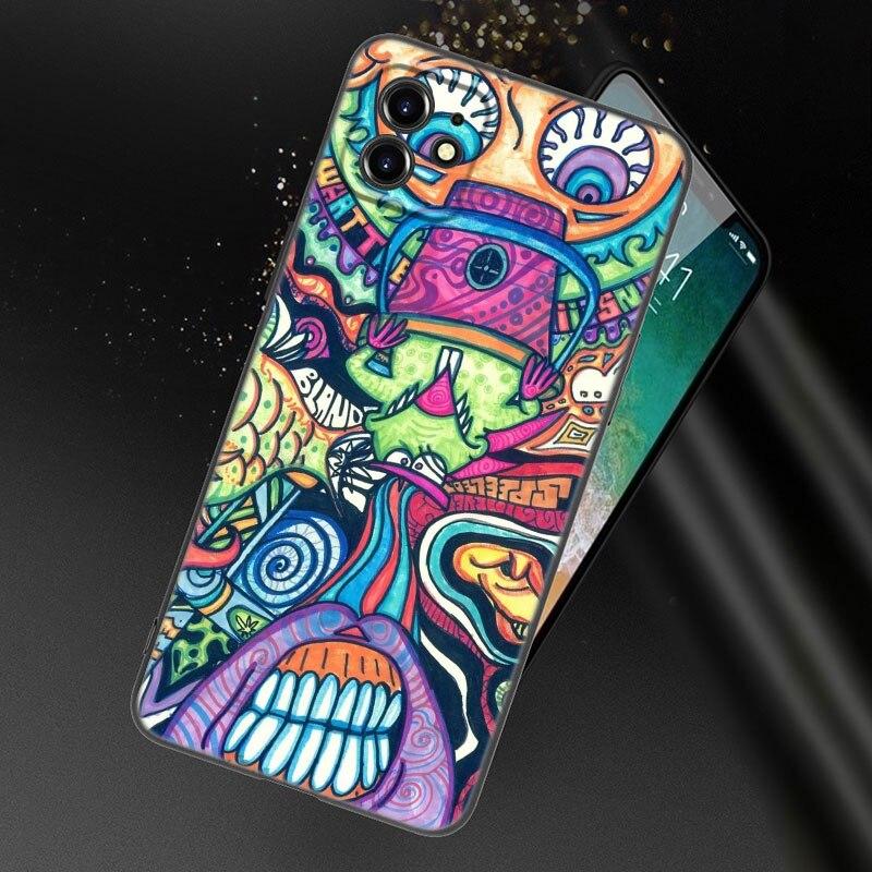 Чехол для телефона Psychedelic Trippy Art для Apple iPhone 13 12 Mini 11 Pro XS Max XR X 8 7 6S 6 Plus SE 2022 2020 5S 5 черный чехол