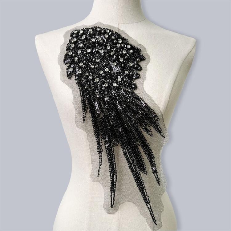 2 лота Рюкзак Легкий вес Нашивки Аппликации для свадебного платья Тканевые пришивные нашивки для вечеринок или свадеб