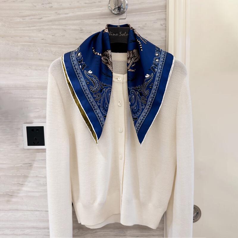 NINA SOLOR Jungle Leopard Double-Sided Silk Scarf