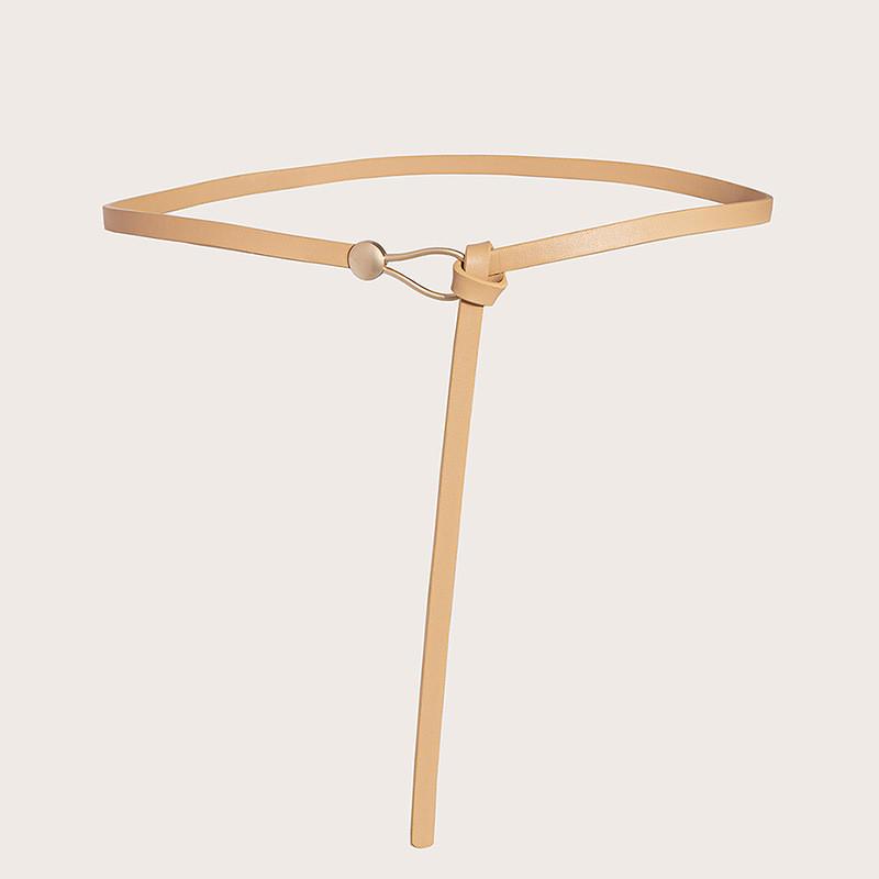 Тонкий пояс из ПУ с металлической пряжкой для повседневного платья и в стиле ретро