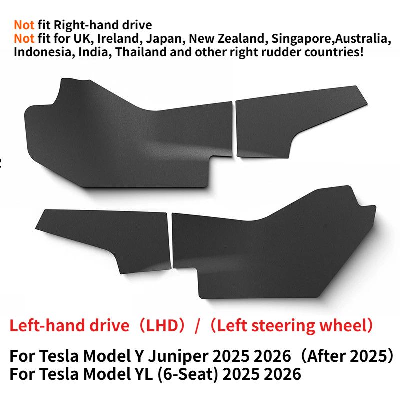 Anti-dirt Protective Pad For Tesla Model YL 6-Seat 2026+ Model Y Juniper Central Control Side Anti Kick Pad TPE Accessories