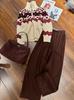 Retro Fair Isle Wool Cashmere Half-Zip Sweater - High Neck, Thickened Knit, Red Women's Christmas Top