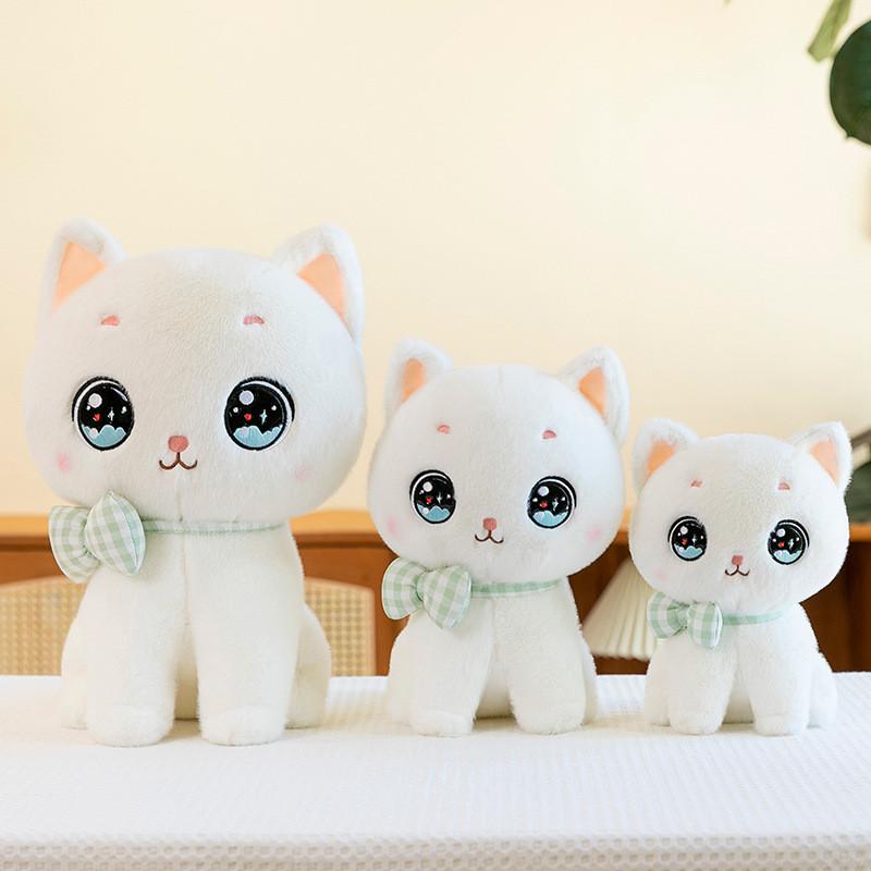 Cat Bowknot Plush Toy Cartoon Stuffed Animal Doll Room Decoration Kids Gift