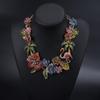 Luxury Exaggerated Full Diamond Flamingo Necklace Retro Alloy Flower Temperament Collarbone Chain
