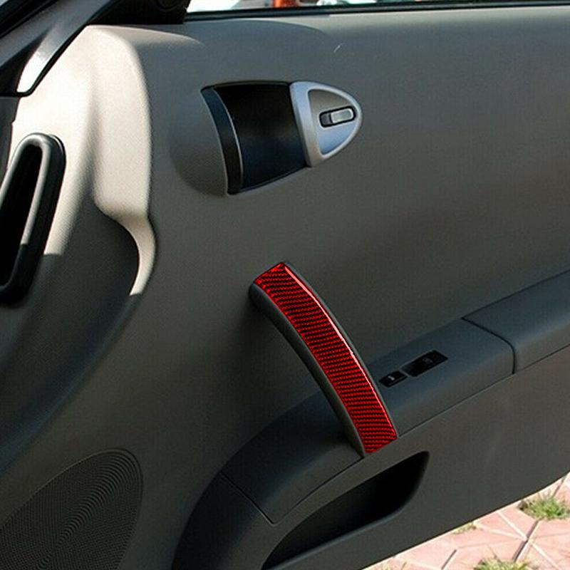 Для Nissan 350Z 2006-2009 1 шт. настоящее углеродное волокно Copliot дверная ручка наклейка отделка салона автомобиля аксессуары салон автомобиля