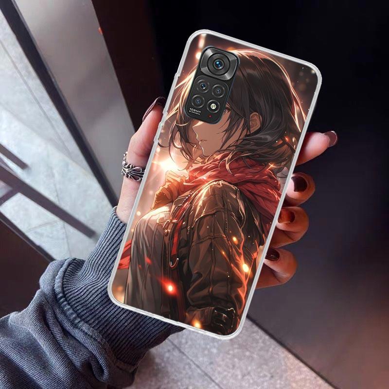 A-Attack on T-Titan Annie Mikasa Phone Case For Xiaomi Redmi Note 10 11 12 13 14 15 Pro Plus 11S 12S 14S 11T 11E 10S Soft TPU Ba