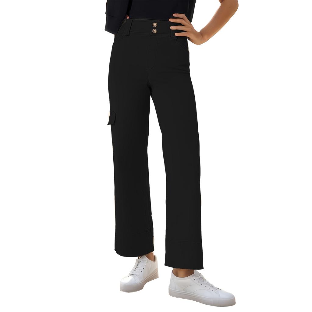 Широкие брюки для женщин, брюки для йоги, спортивные штаны с высокой талией и карманами, эластичные брюки, удобные спортивные спортивные штаны для тренировок