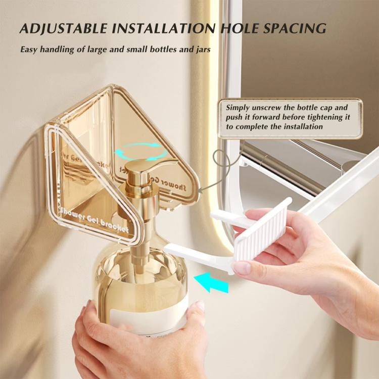 2pcs /Pack Wall-mounted Shower Gel Shampoo Holder with Adjustable Hole Distance
