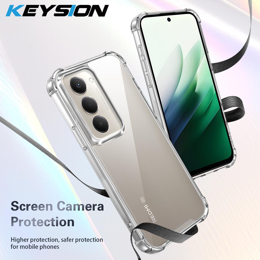 KEYSION Прозрачный противоударный чехол с усиленными углами для POCO M8S 5G Мягкий ТПУ+ПК Прозрачная задняя крышка телефона для Xiaomi POCO M8s 5G