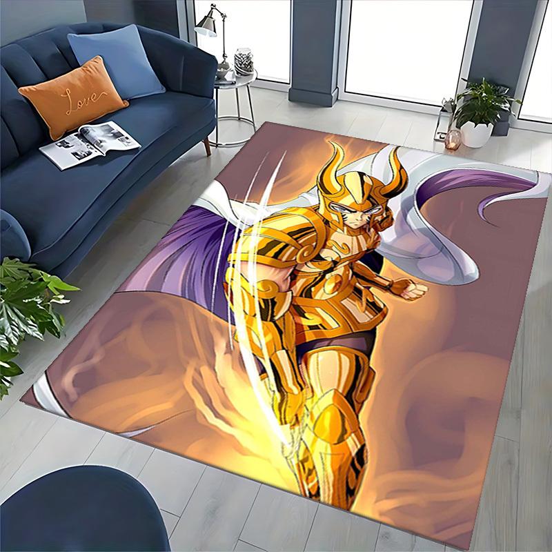 1 шт. Золотой коврик для стула Saint Seiya - Аниме Мультяшный дизайн Офисный ковер, Нескользящий ковер для домашнего декора, Игровая комната, Сезонный подарок.R004