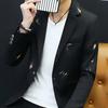 Мода Мужской Принтованный Длинный Рукав Лацкан Одна Пуговица Приталенный Пиджак Костюм Куртка Пальто