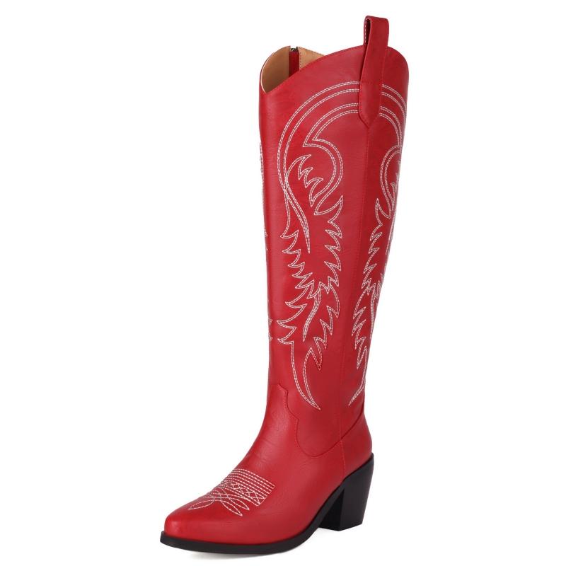 Ботильоны-чулки на танкетке Зимняя обувь 2025 Блочный каблук Вышивка Ковбойские сапоги для женщин Удобные ботильоны челси Женский бренд