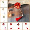 Tassels Mini Chinese Fan with Pendant Chinese Silk Fan Bridal Group Fan Chinese Wedding