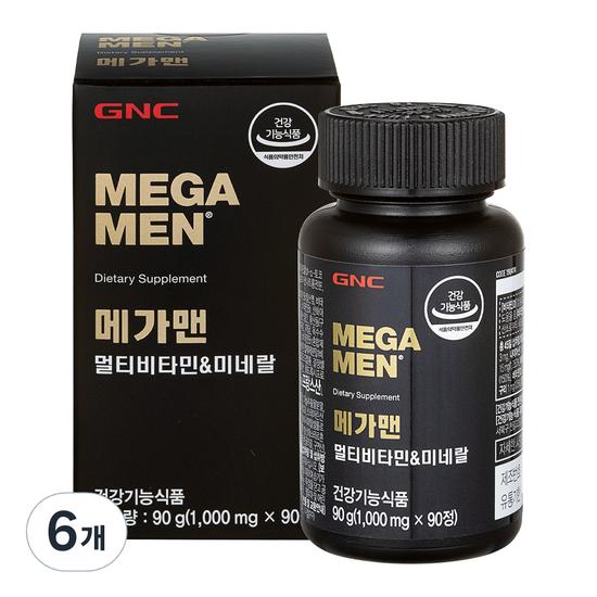 GNC Mega Man Multivitamin & Mineral 90g, 90 Tablets, 6 units,Korean Health Food