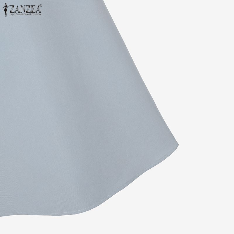 ZANZEA Женские летние комплекты из двух частей: блузка с коротким рукавом и длинные юбки