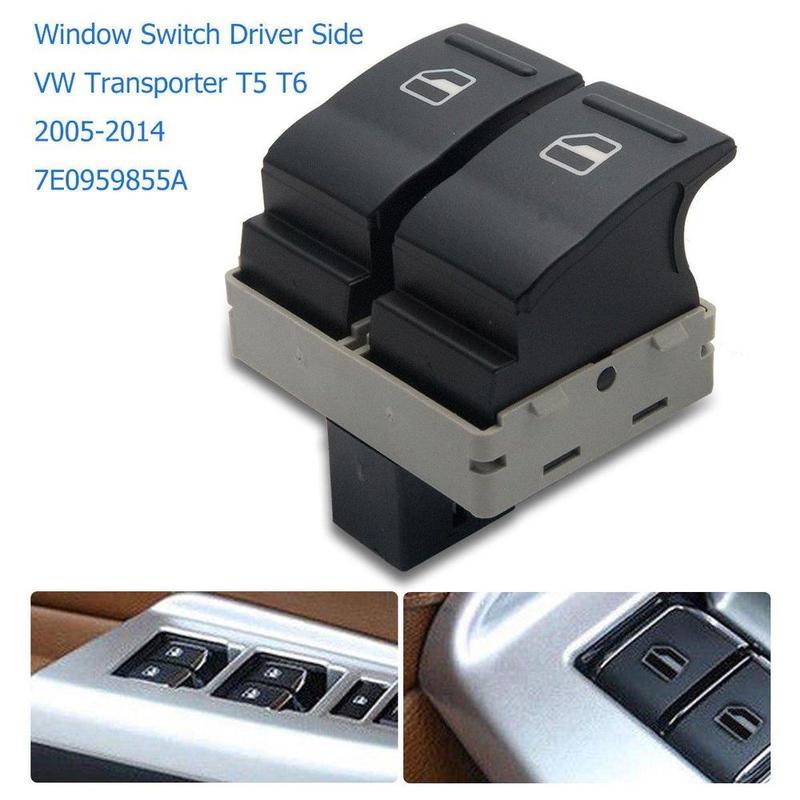 7E0959855A Car Electric Window Switch Driver Side for VVV Transporter T5 2005-2014 V Caravelle Multivan 2003-2014