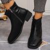New Soft Leather Square Toe Versatile Low-heeled Shoes, Dr. Martens Boots and Women's Shoes