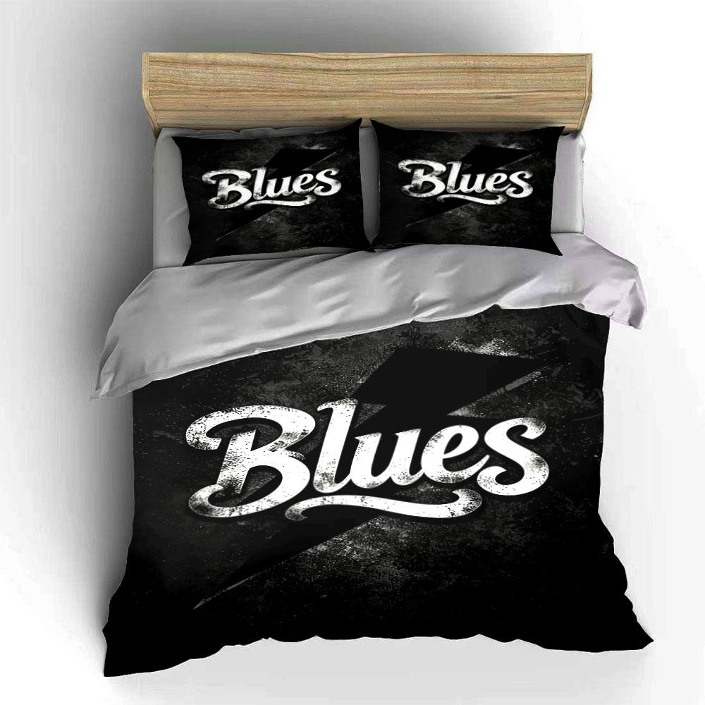 "Blues logo with texture." Bedding sets Duvet cover sets Duvet covers Pillowcases(1 * Duvet Cover 2 * Pillowcases, without duvet insert)