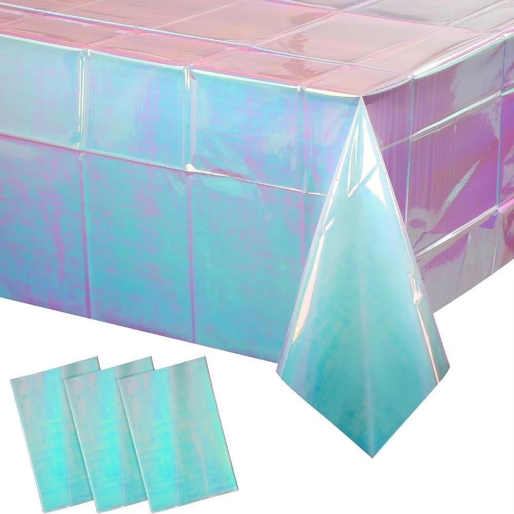 Фольгированная металлическая прямоугольная скатерть для стола, блестящая одноразовая скатерть для дня рождения, свадьбы