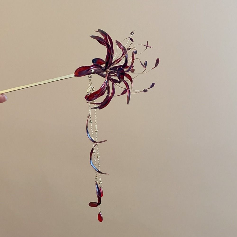 Палочки для волос в китайском стиле с цветком лилии-паука, палочки для ханфу, для женщины, девушки, аксессуары для волос