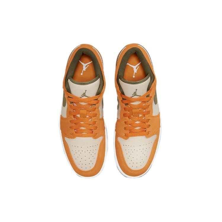 Кроссовки унисекс Air Jordan 1 Low SE Light Curry Оранжево-белые со средне-оливковым DH6931-102