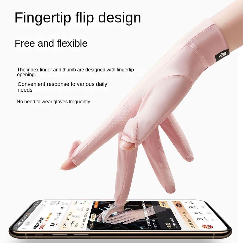 Перчатки для сенсорных экранов с защитой от ультрафиолета, перчатки для верховой езды Ice Silk, полезные солнцезащитные перчатки для улицы