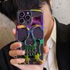 3D Matte Metallic Color Hollow Out Skull Phone Case for iPhone 16 15 13 12 11 14 ProMax 16 15 Plus Fashion Shockproof Soft Cover