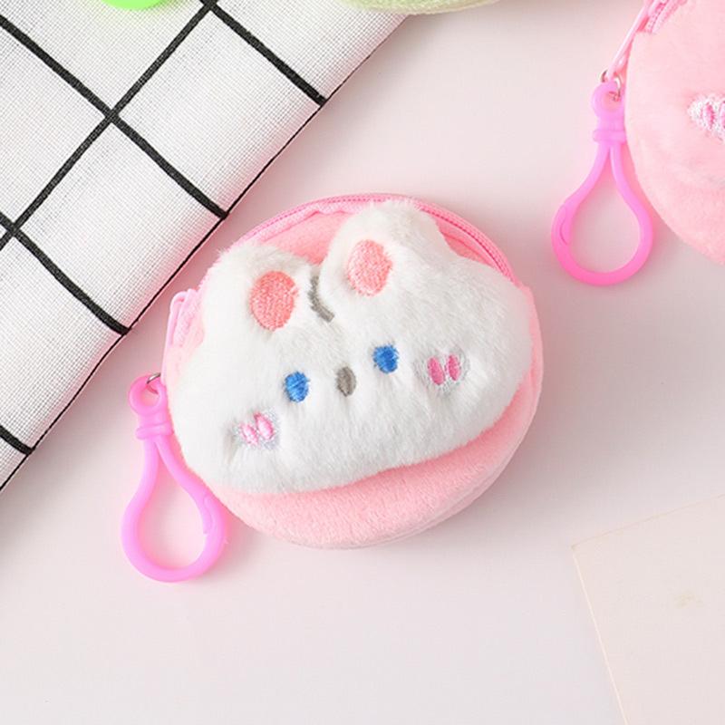 Cute Animal Plush Coin Purse Cartoon Rabbit Bear Frog Money Change Pouch Mini Portable Earphone Bag For Girls Gifts