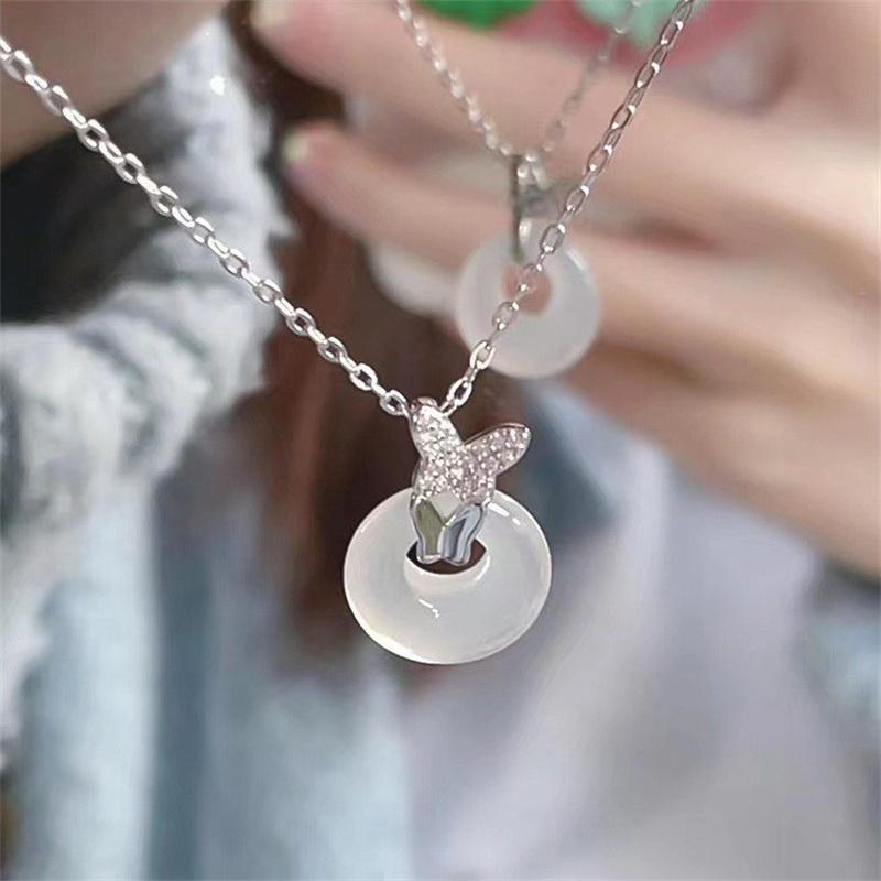 Подвеска «Бабочка, любовь, мир», женская, роскошная, нишевая, дизайн, китайский стиль, цепочка на ключицу, стиль для женского дня