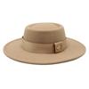 Wind Elegant Ring-Shaped Concave And Convex Flat-Topped Woolen Top Hat Men'S And Women'S Fashion Flat-Topped Woolen Top Hat