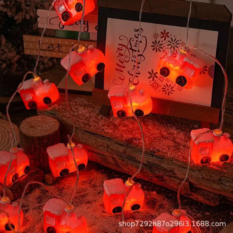 Светодиодные гирлянды Рождественская шапка Снеговик Украшение Светильники Рождественские гирлянды