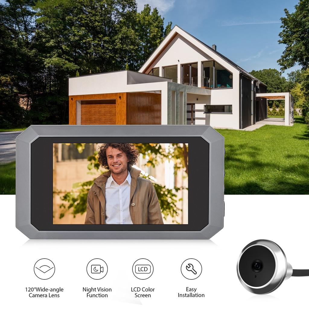 3,97-дюймовая камера-глазок для двери квартиры, 2-мегапиксельный ЖК-цифровой глазок, цвет 120 градусов