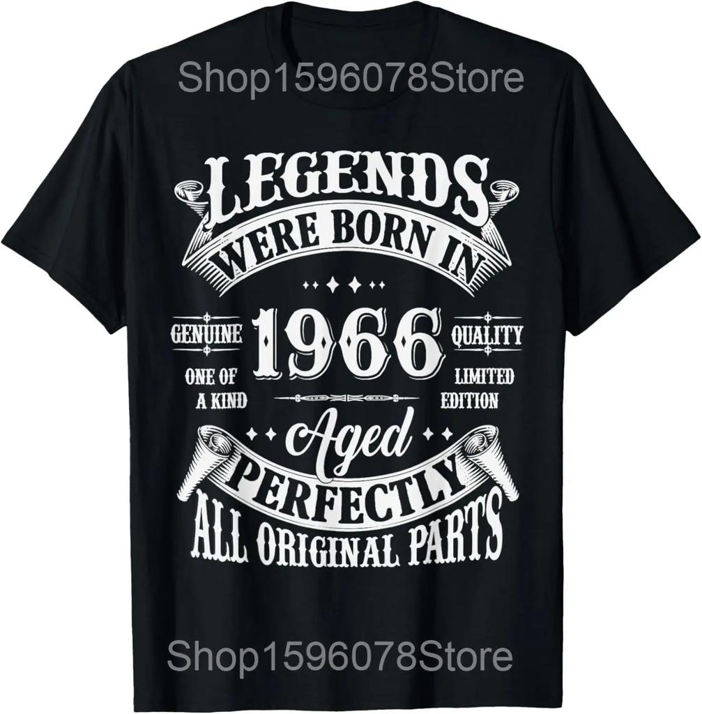 Limited Edition 1966 60th Birthday Gift 60 Years Old Vintage T Shirts Pure Cotton Tee Shirt Short Sleeve Unisex Loose Clothing