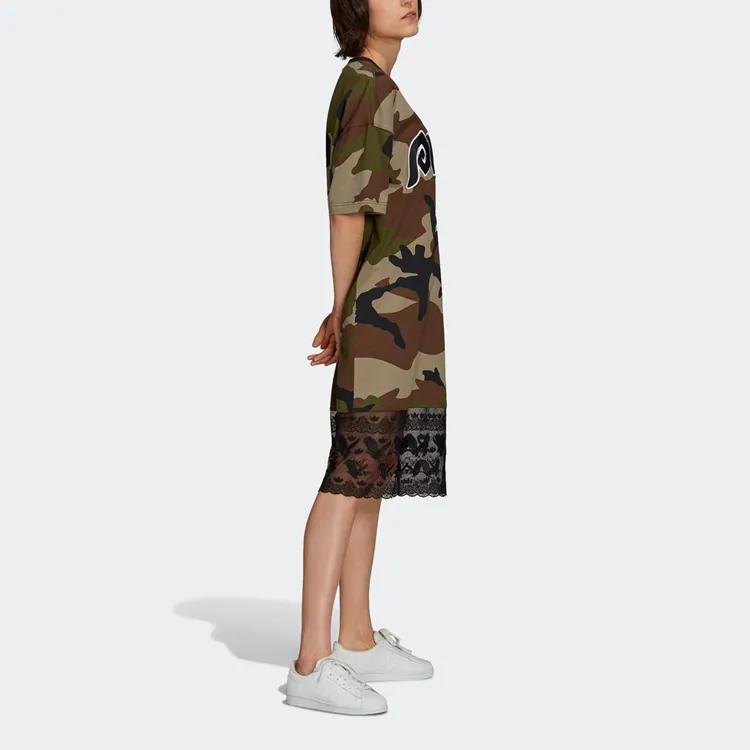 Adidas Originals Dry Clean Only Short Sleeved Dress Women's Army Green (Unisex) Short-Sleeved Dresses H59016