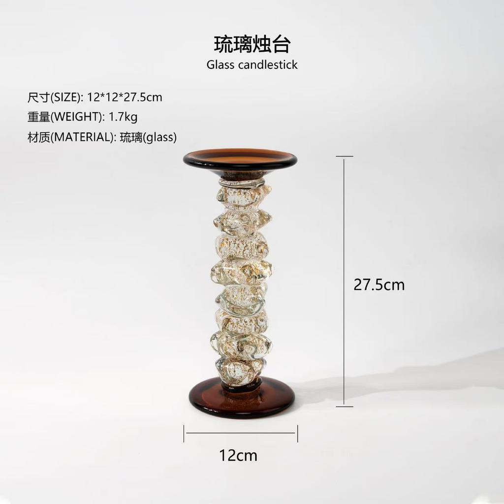 Glass Candle Holder Irregular Transparent Glass Splicing Candelabrum Candlestick Wedding Table Home Decoration Accessories