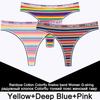 3PCS/Set Rainbow Colorful Striped Cotton Women Panties Sexy G-String Underwear Femme Finetoo Band Thong Intimate T-Back Lingerie