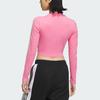 Adidas Укороченная футболка с длинным рукавом Originals Adicolor, женские топы розового цвета JE6045