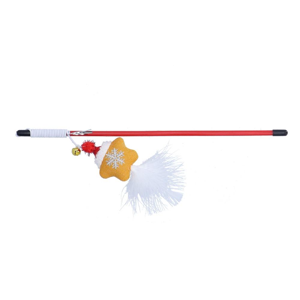Star Type Cat Wand Toy 30cm Cat Exercise Toy Durable Fun Cat Stick Interactive Play