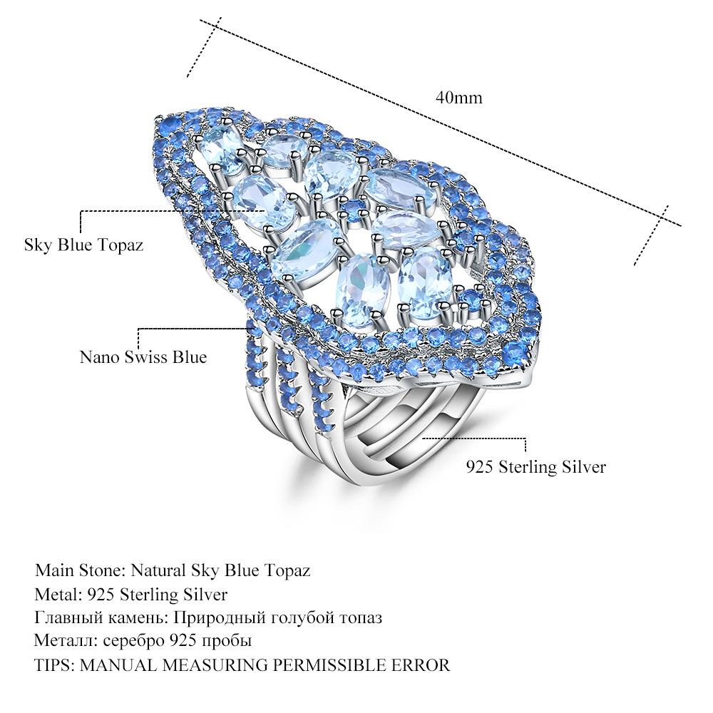 Высококачественное роскошное дизайнерское кольцо с натуральным топазом, французское романтическое кольцо из серебра 925 пробы с драгоценным камнем натурального цвета