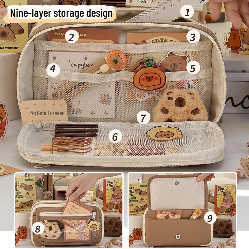 Вместительный пенал для учеников младших классов с простым корейским дизайном, идеально подходит для девочек.